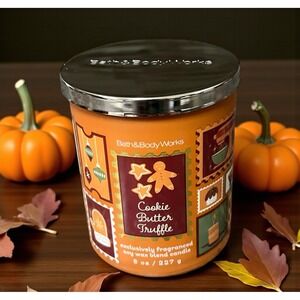 Bath‎ & Body Works Single Wick Candle Cookie Butter Truffle Soy Wax Holiday Gift